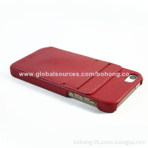 Card holder case for iPhone 5S,PC with PU sticker and card slot